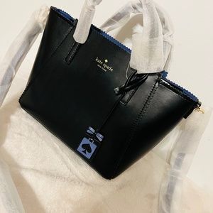 NWT Kate Spade black with blue interior